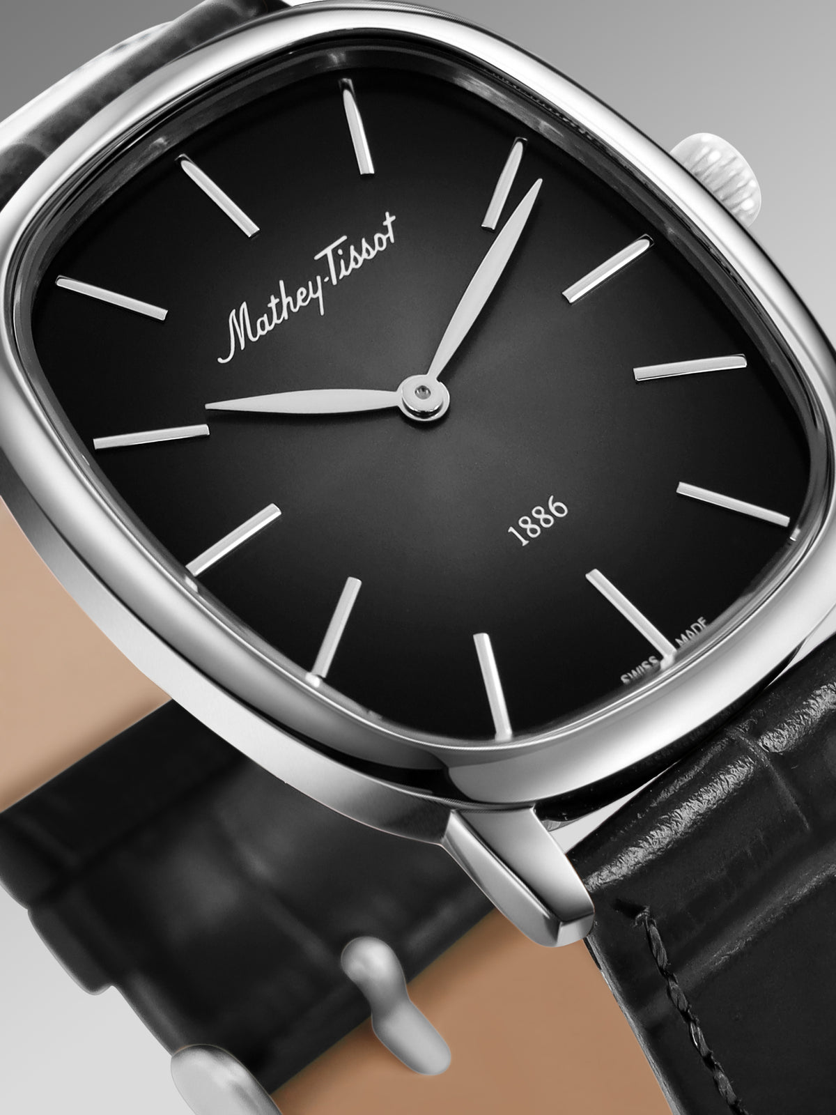 Mathey-Tissot Swiss Made Quartz Black Dial Analog Watch - Unisex H7919ALN
