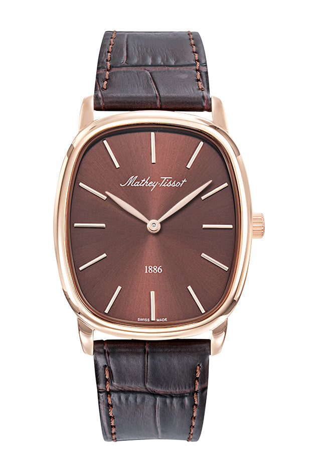 Mathey-Tissot Swiss Made Quartz Brown Dial Analog Watch - Unisex H7919PLM