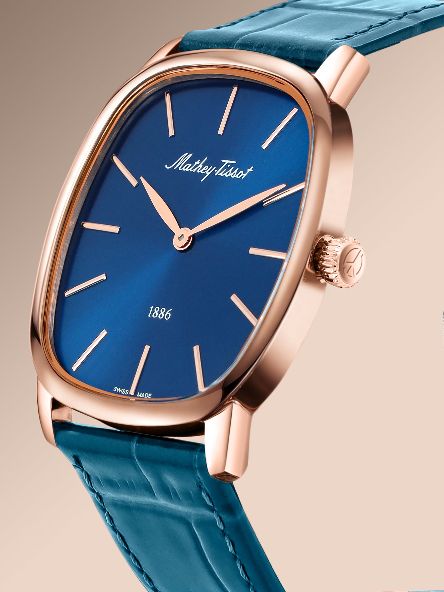 Mathey-Tissot Swiss Made Quartz Blue Dial Analog Watch - Unisex H7919PLBU