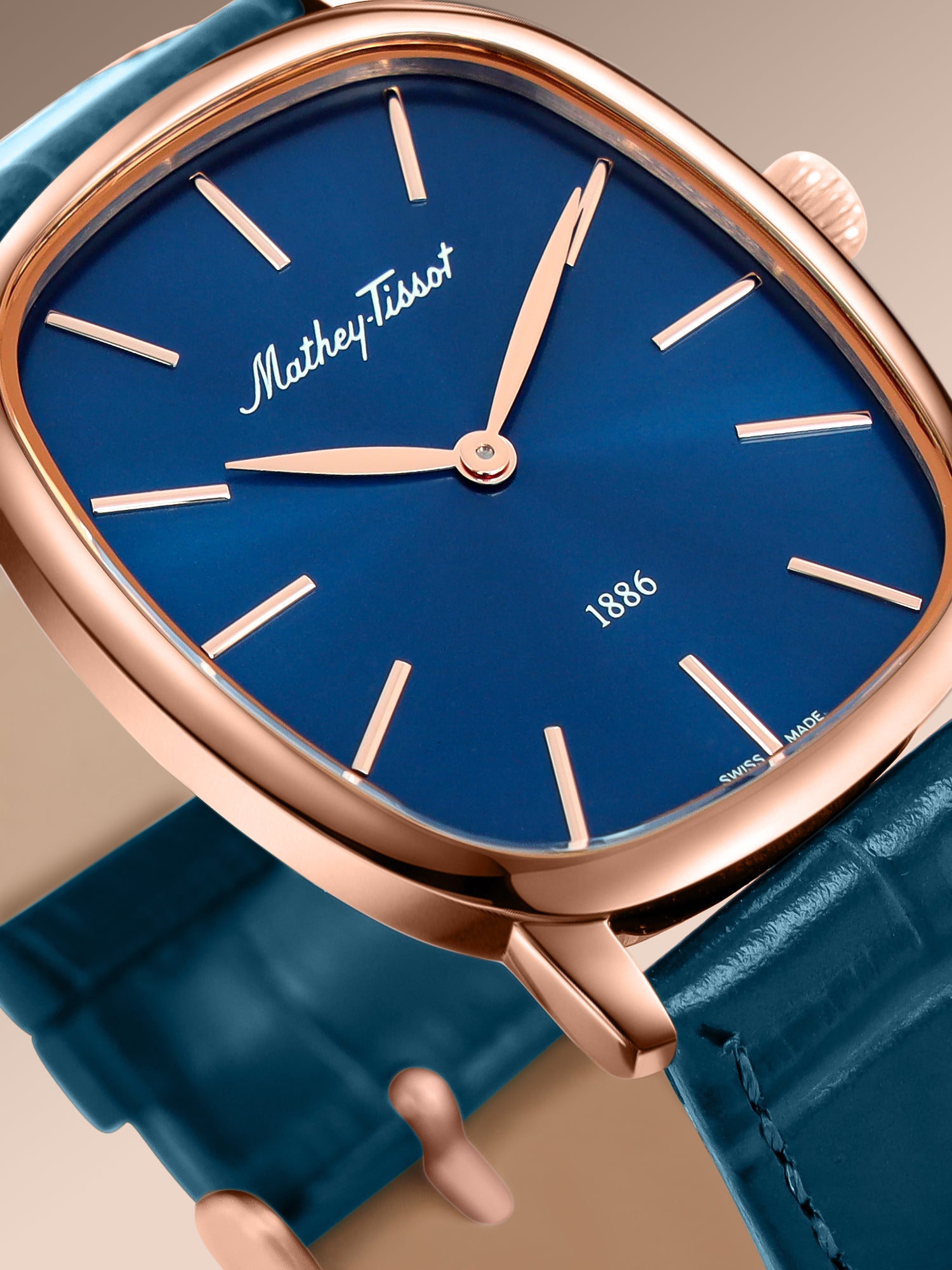 Mathey-Tissot Swiss Made Quartz Blue Dial Analog Watch - Unisex H7919PLBU
