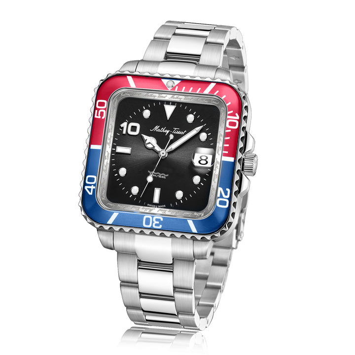 Mathey-Tissot Swiss Made Black Dial Analog Watch For Men - H902QAR