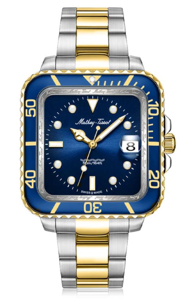Mathey-Tissot Swiss Made Blue Dial Analog Watch For Men - H902QBBU