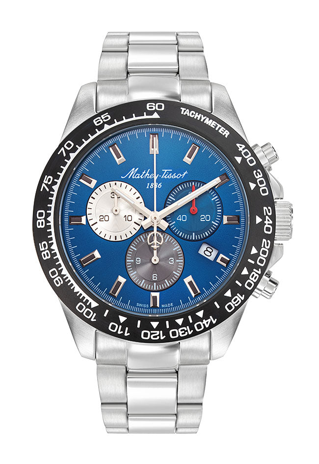 Mathey-Tissot Swiss Made Mathy Chess Quartz Blue Dial Analog Watch For - Gents H938CHABU