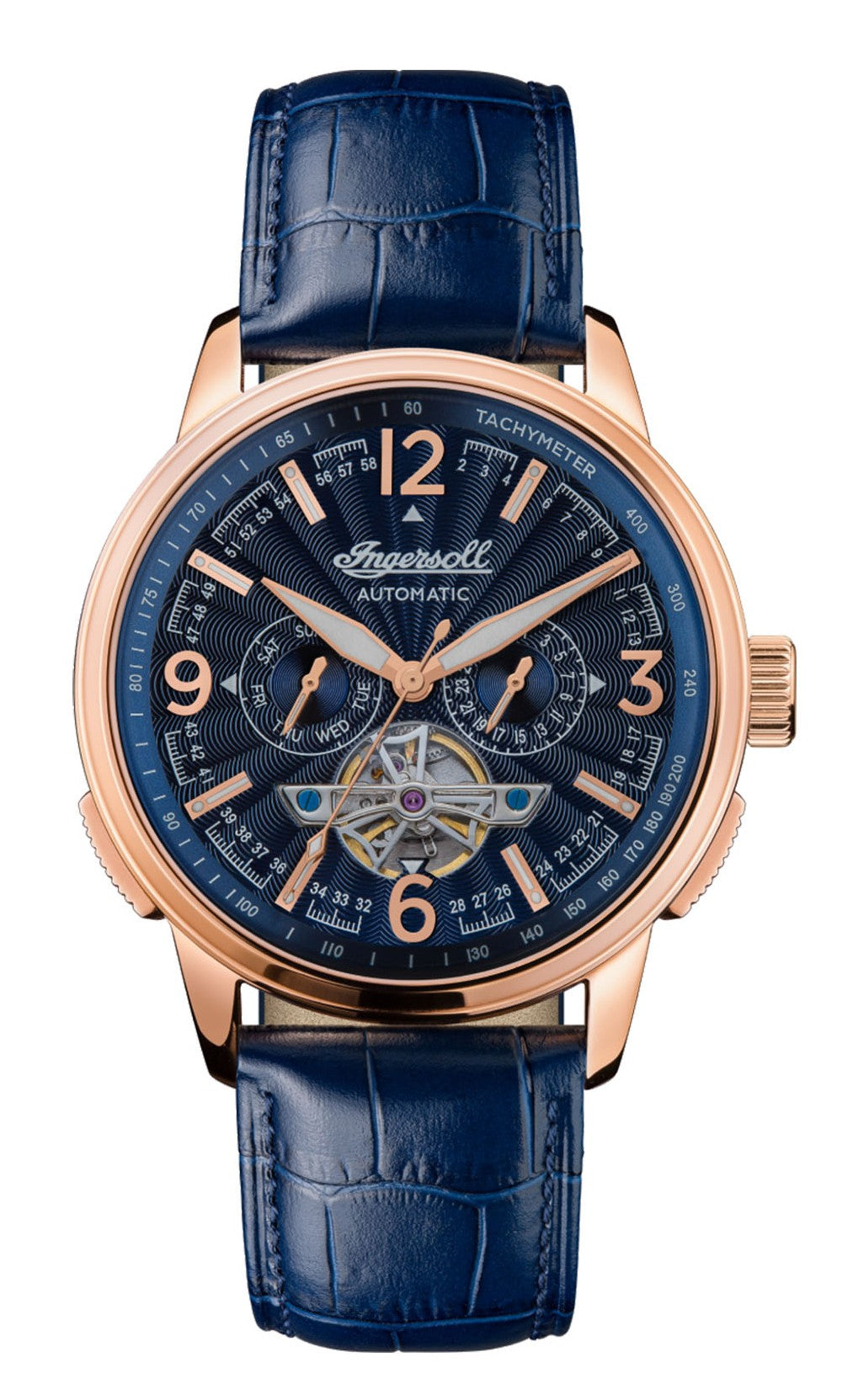 Ingersoll Automatic Blue Dial and Blue Leather Strap With Lifetime Warranty Analog Watch - For Gents I00301B