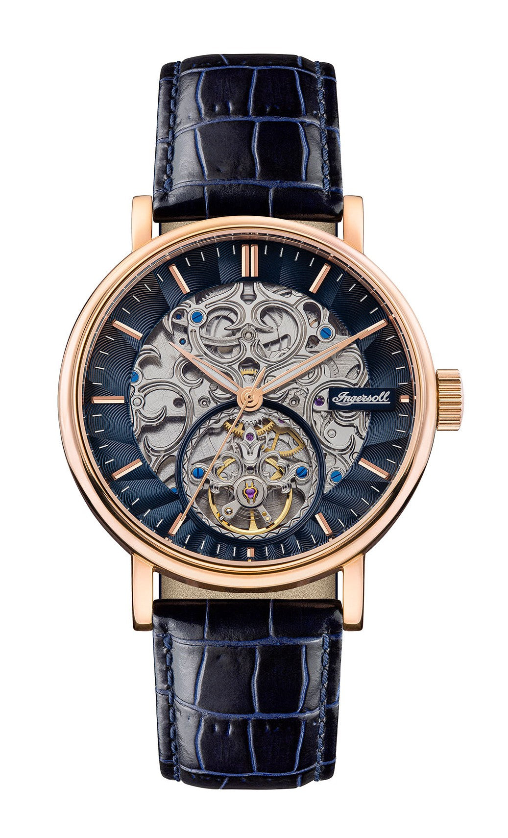 Ingersoll Automatic Blue Skeleton Dial With Lifetime Warranty Analog Watch - For Gents I05808