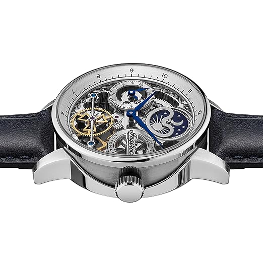 Ingersoll Men The Jazz Gents Automatic Analog Watch with Silver Dial and Blue Leather Strap - I07702