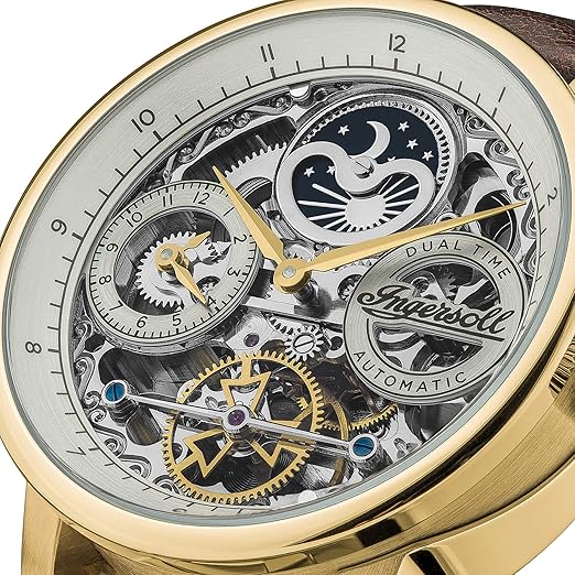 Ingersoll The Jazz Automatic Mens Analog Watch with Sivler Dial and Brown Leather Strap - I07704