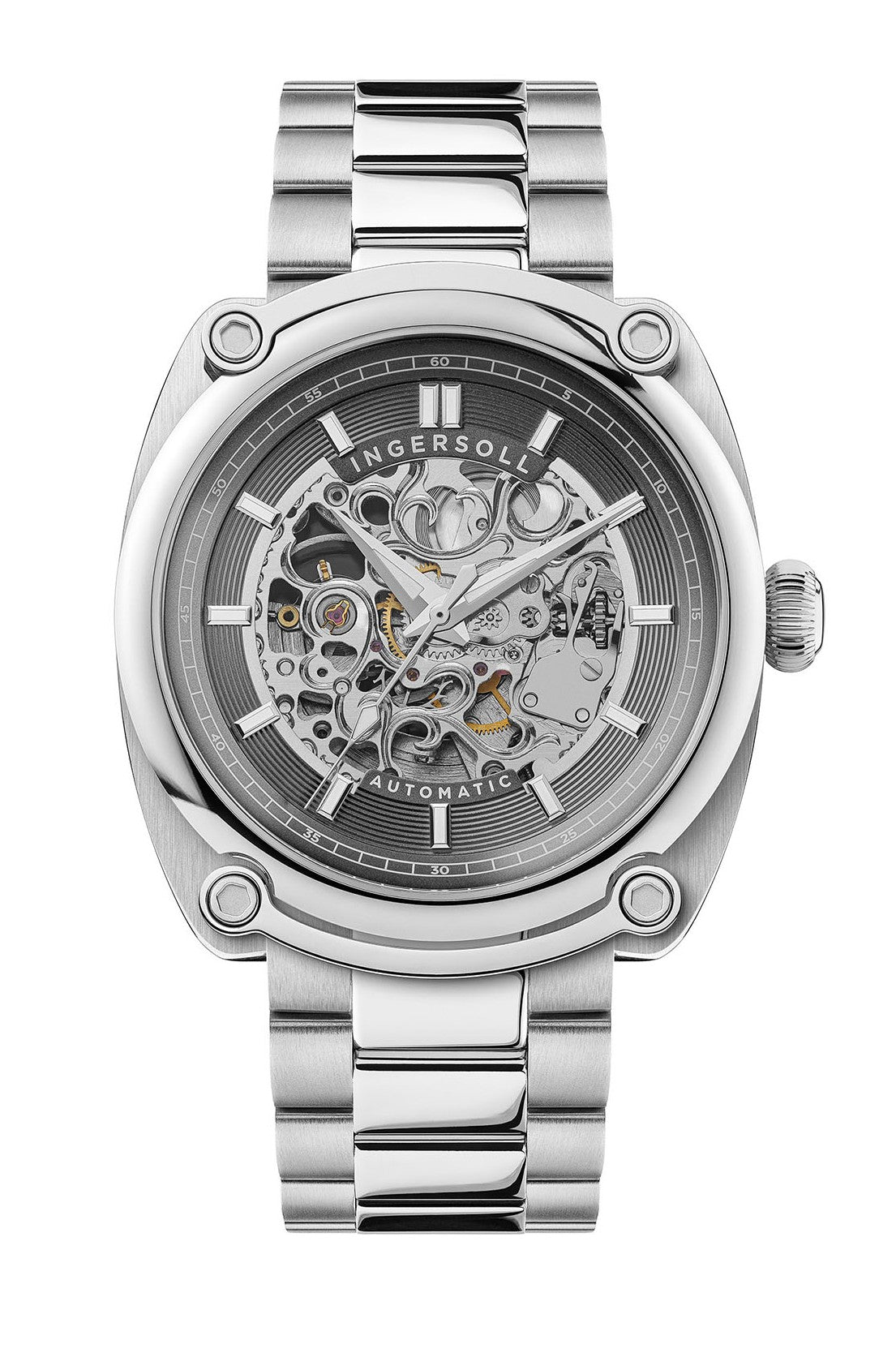 Ingersoll Automatic Grey Skeleton Dial With Lifetime Warranty Analog Watch - For Gents I13304