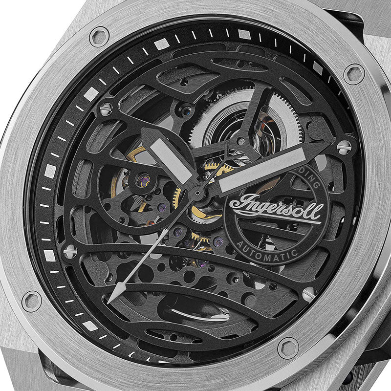 Ingersoll Automatic Black Skeleton Dial Analog Mens Watch - I15203