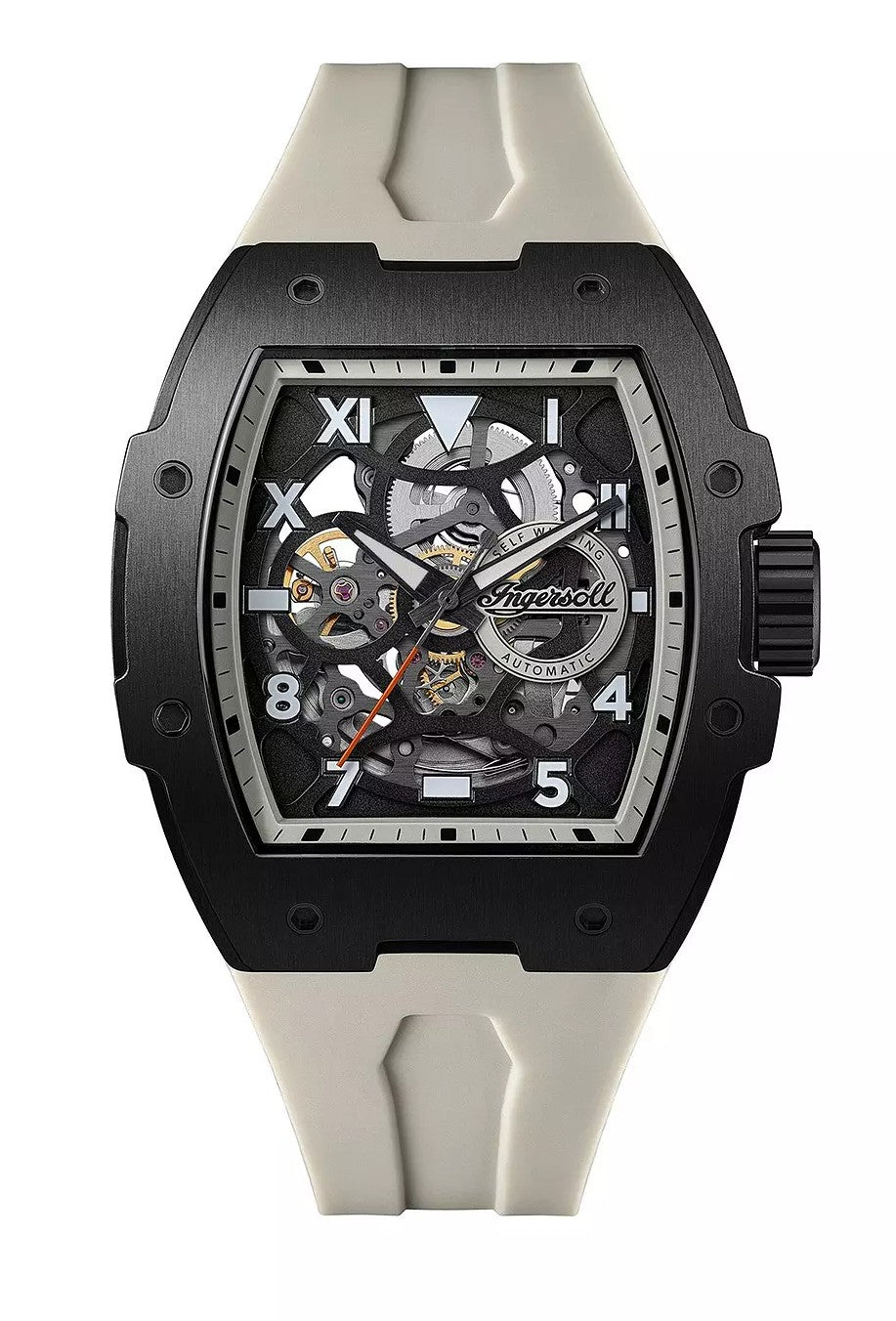 Ingersoll The Play Automatic Gents Watch with Black Dial and Grey PU Strap - I15305