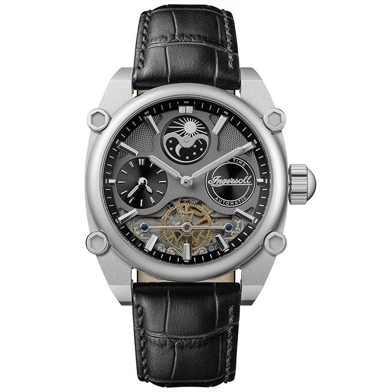 Ingersoll Automatic Grey Skeleton Dial With Lifetime Warranty Analog Watch - For Gents I15402