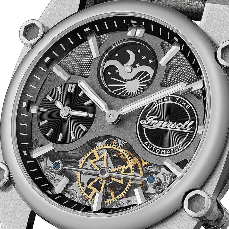 Ingersoll Automatic Grey Skeleton Dial With Lifetime Warranty Analog Watch - For Gents I15402