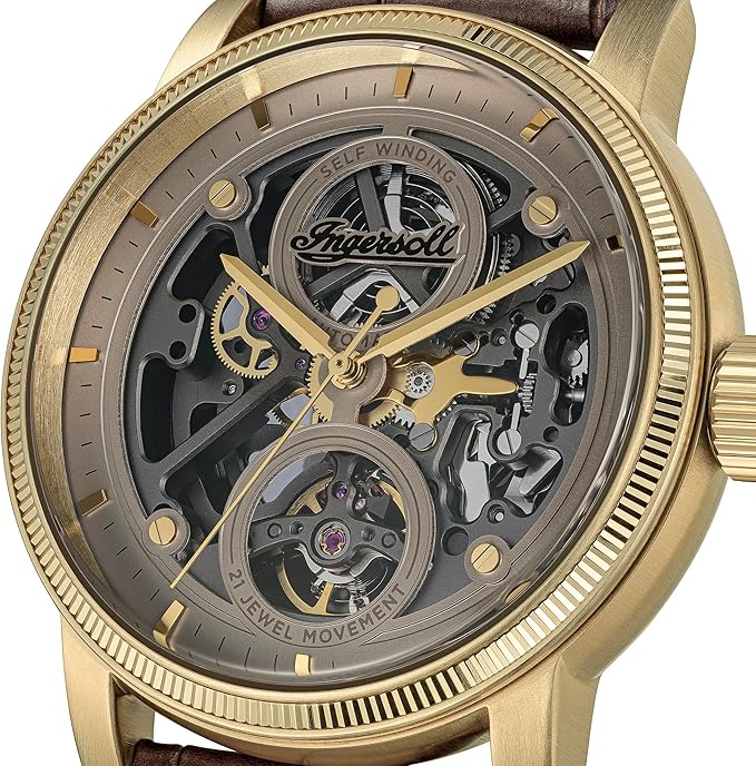 Ingersoll The Guy Automatic Gents Watch with Grey Dial and Brown Strap - I17502