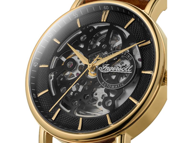 Ingersoll The Prince Automatic Black Skeleton Dial With Lifetime Warranty Analog Watch - For Gents I18503