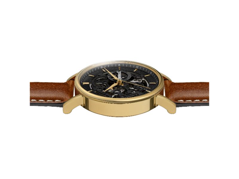Ingersoll The Prince Automatic Black Skeleton Dial With Lifetime Warranty Analog Watch - For Gents I18503