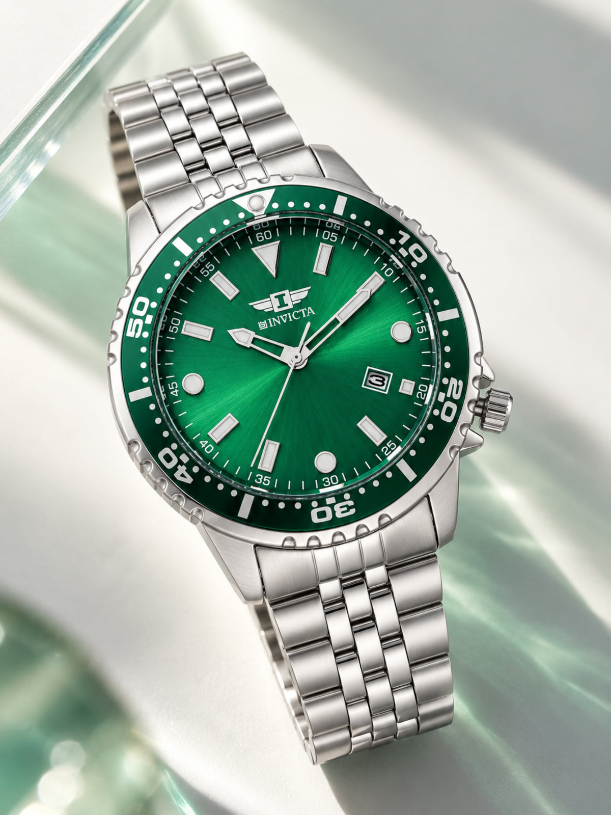 I-By Invicta Quartz Green Dial Analog Watch For Gents - IBI26005