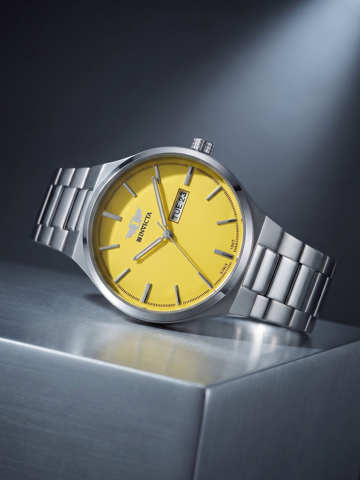 I-By Invicta Quartz Yellow Dial Analog Watch For Gents - IBI26018