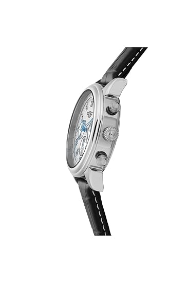 Invicta Leather Chronograph White Dial Analog Watch for Men - Ibi90242-002, Black Band
