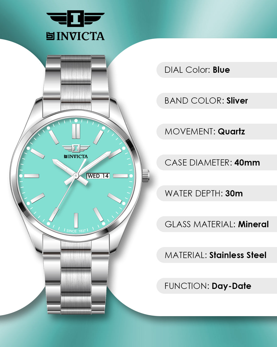 I-By Invicta Quartz Blue Dial Analog Watch For Gents - IBI26049