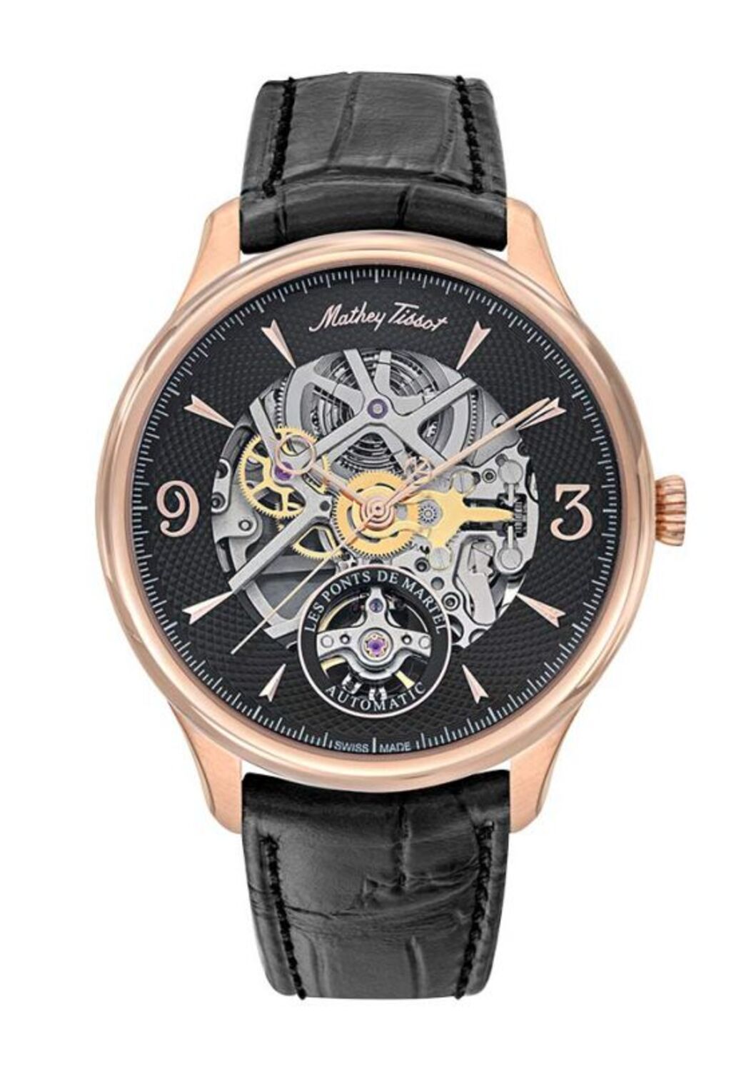 Mathey-Tissot Edmond Automatic Skeleton Black Dial Mens Watch MC1886SKPN