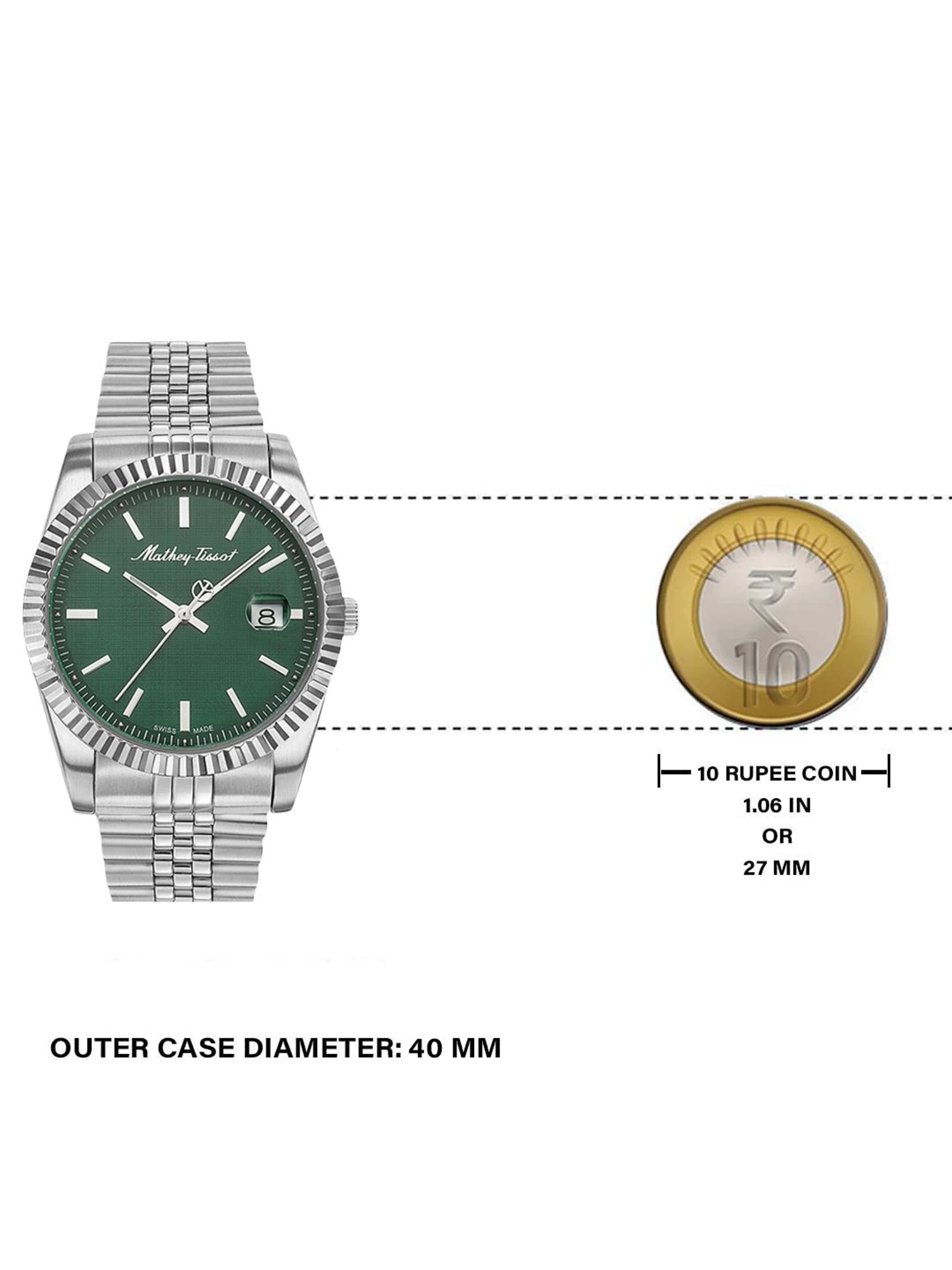 Mathey-Tissot Swiss Made Analog Green Dial Watch For Men - H810AV