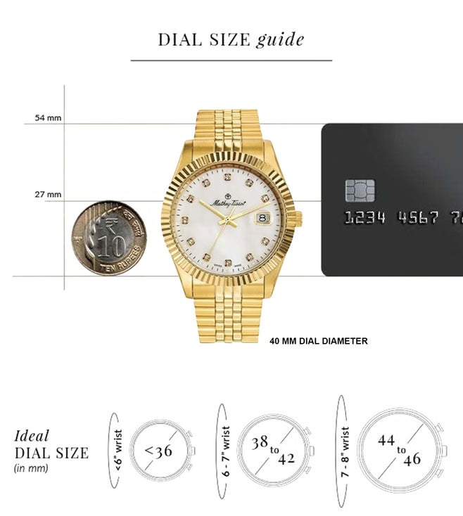 Mathey-Tissot Swiss Made Analog Mother of Pearl Dial Watch For Men - H710PI