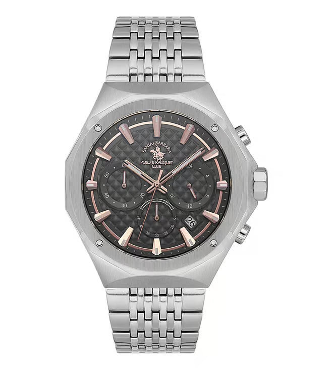 Santa Barbara Polo & Racquet Club Quartz Grey Dial Watch For - Gents SB.5.10005-3