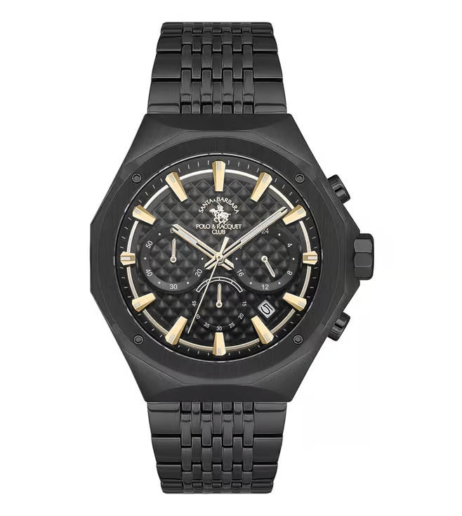 Santa Barbara Polo & Racquet Club Quartz Black Dial Watch For - Gents SB.5.10005-5