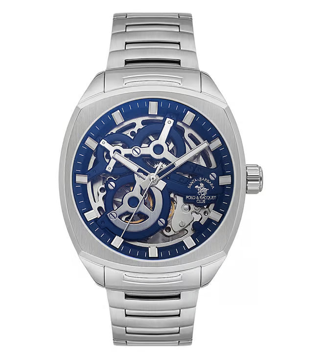 SANTA BARBARA POLO & RACQUET CLUB Automatic TY2809 Movement Blue Dial Analouge Watch For- Gents SB.5.10006-3