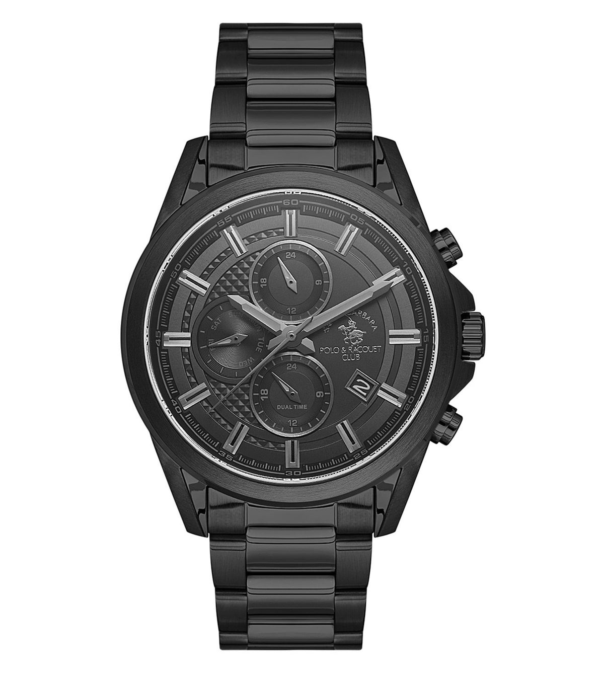 SANTA BARBARA POLO & RACQUET CLUB Quartz JP15-00Y Movement Black Dial Analouge Watch For- Gents SB.1.10675-6