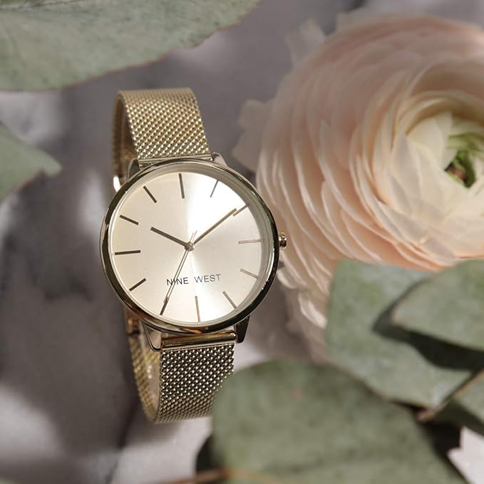 Nine West Gold Dial Analog Watch For - Ladies NW-1980CHGB