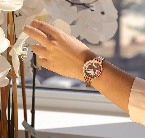 Nine West Grey w/flower pattern Dial Analog Watch For - Ladies NW-2044FLGY