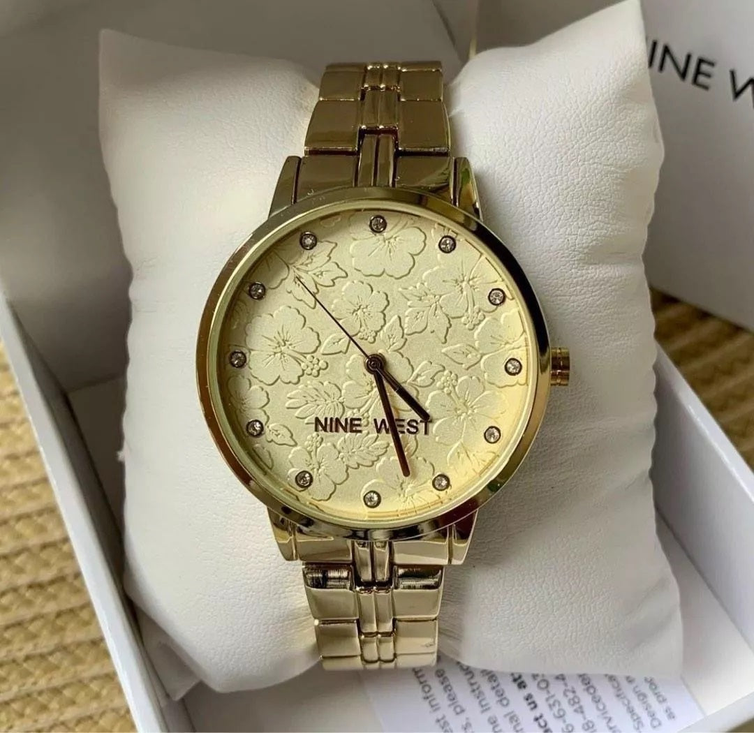 Nine West Gold Dial Analog Watch For - Ladies NW-2646CHGB
