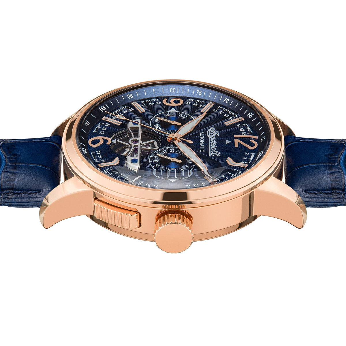 Ingersoll Automatic Blue Dial and Blue Leather Strap With Lifetime Warranty Analog Watch - For Gents I00301B