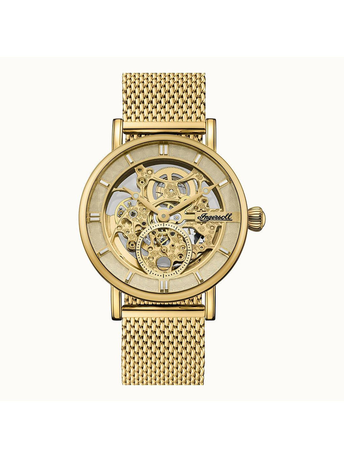 Ingersoll Automatic Gold Skeleton Dial With Lifetime Warranty Analog Watch - For Gents I00413