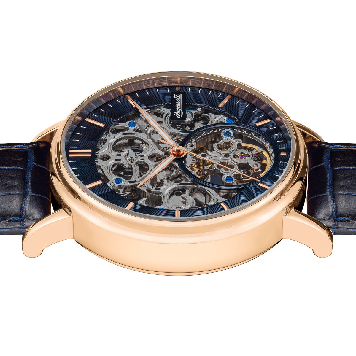 Ingersoll Automatic Blue Skeleton Dial With Lifetime Warranty Analog Watch - For Gents I05808
