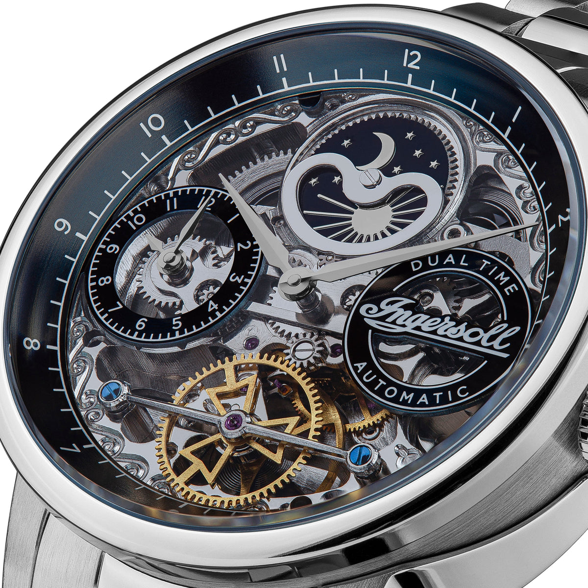 Ingersoll Automatic Blue Skeleton Dial Analog Watch For Gents - I07707