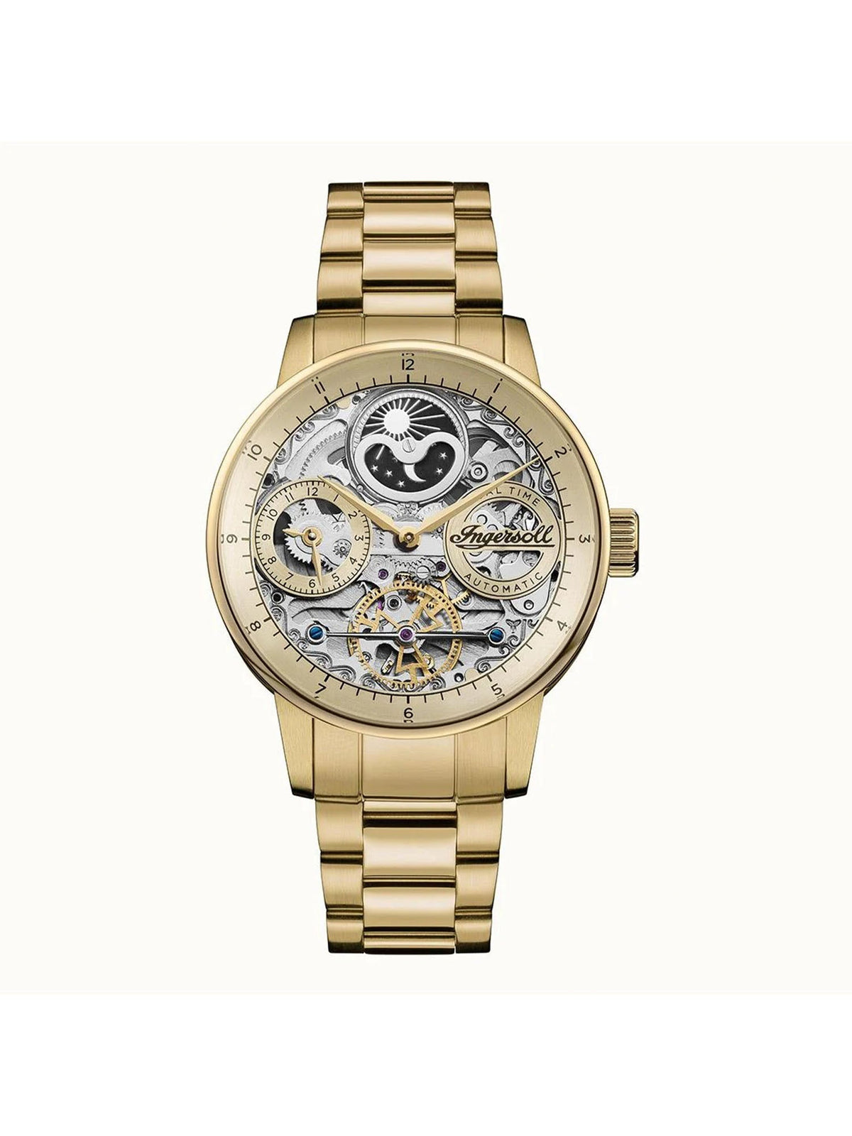Ingersoll Automatic Gold Skeleton Dial With Lifetime Warranty Analog Watch - For Gents I07711