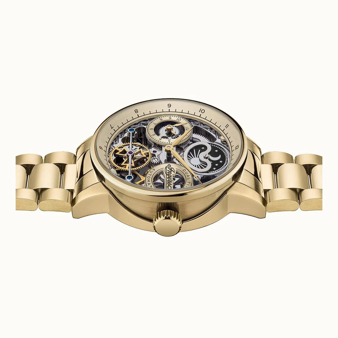 Ingersoll Automatic Gold Skeleton Dial With Lifetime Warranty Analog Watch - For Gents I07711