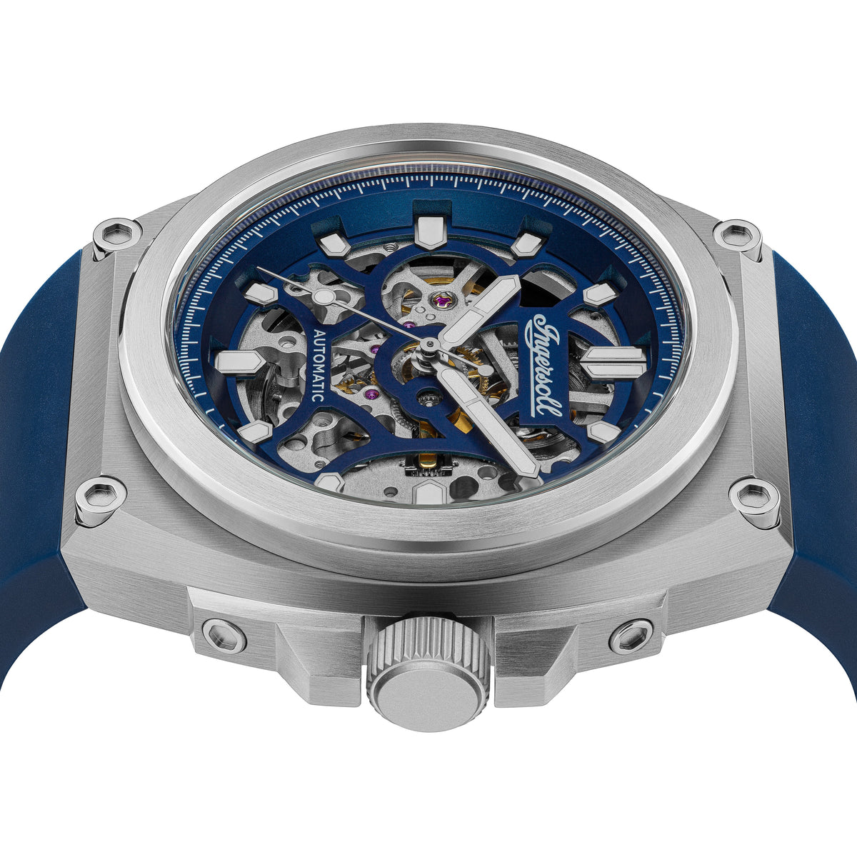 Ingersoll Automatic Blue Dial and a Blue PU Rubber Strap With Lifetime Warranty Analog - For Gents I11704