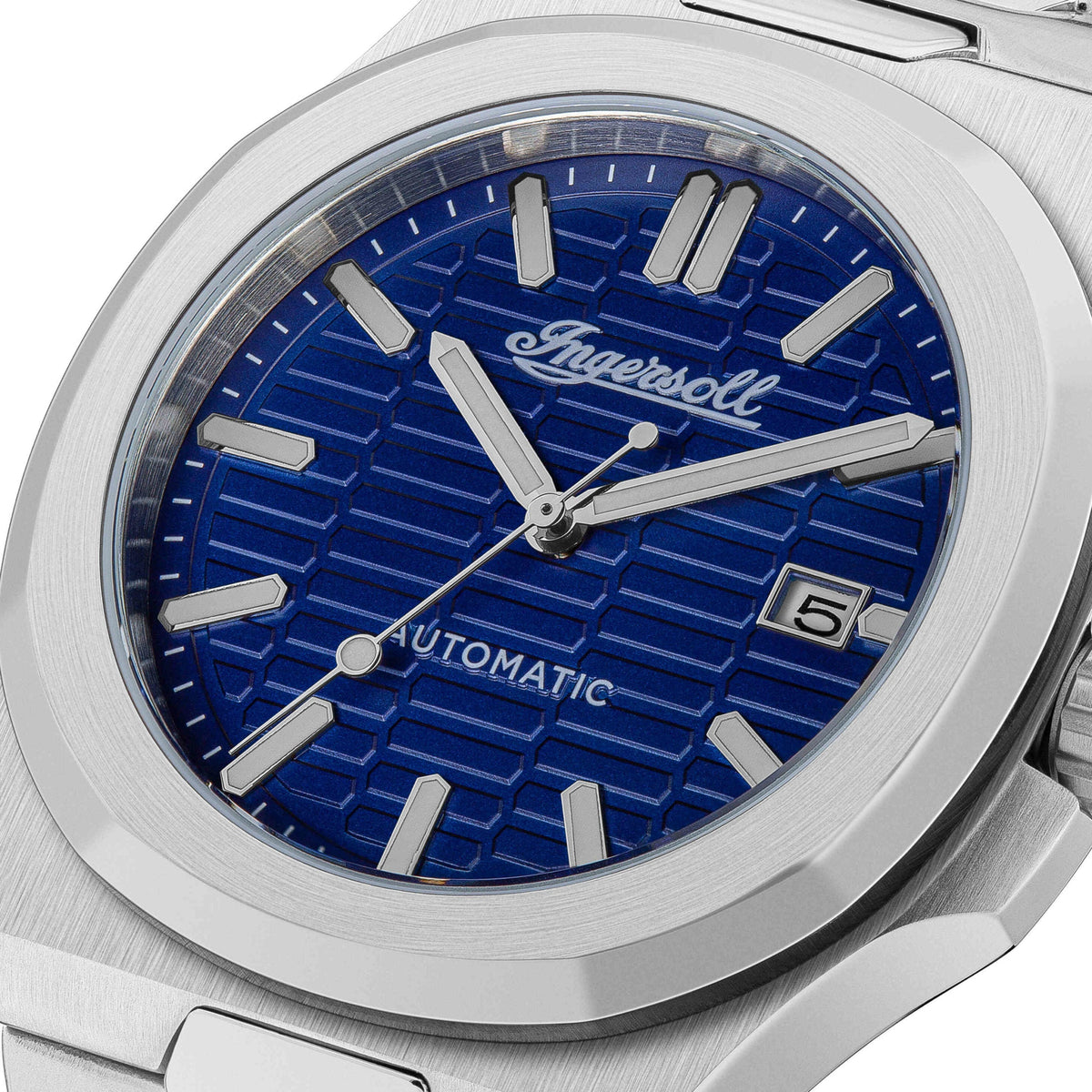 Ingersoll Automatic Blue Skeleton Dial With Lifetime Warranty Analog Watch - For Gents I11801