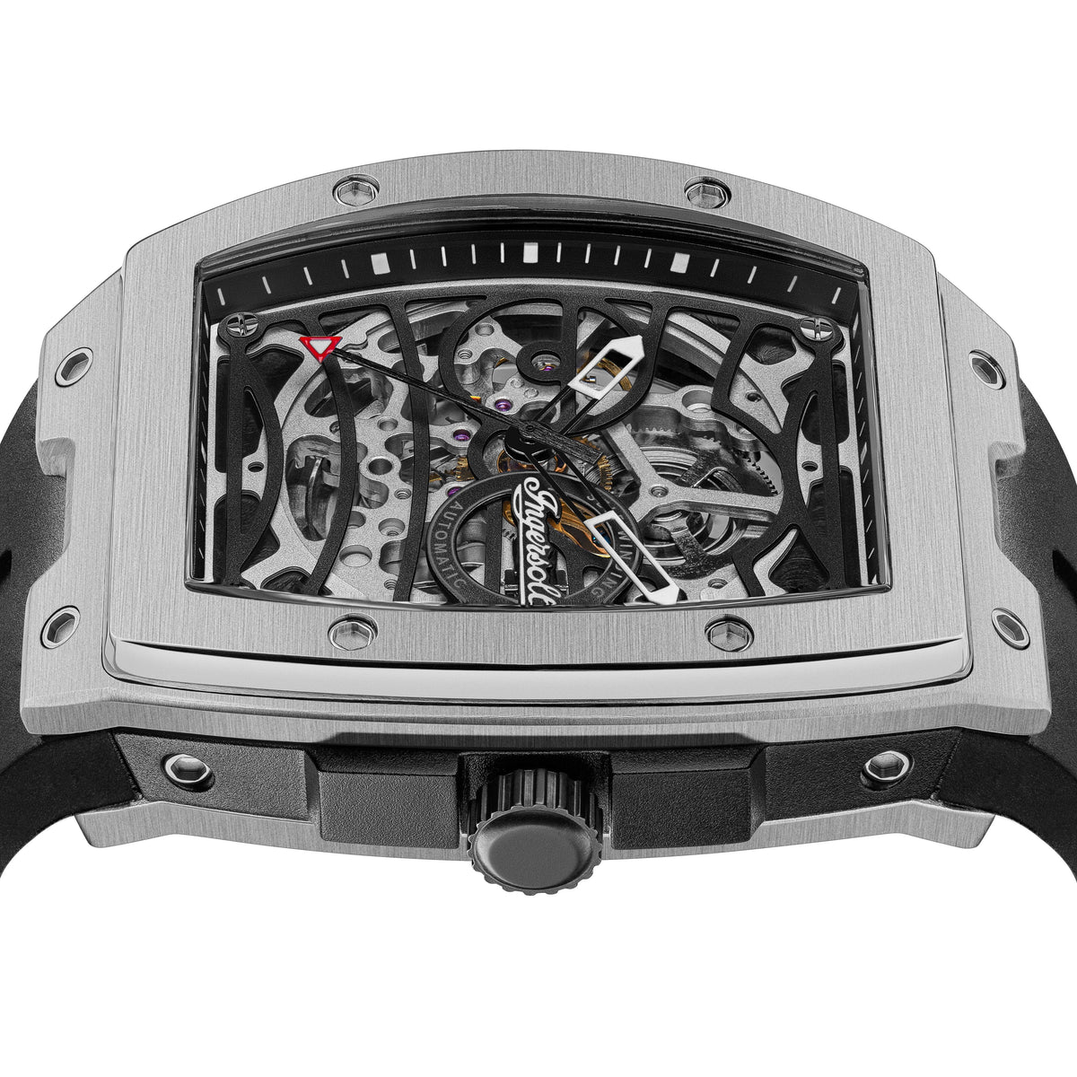Ingersoll Automatic Black/Silver Dial and Black PU Rubber Strap With Lifetime Warranty Analog Watch - For Gents I12301