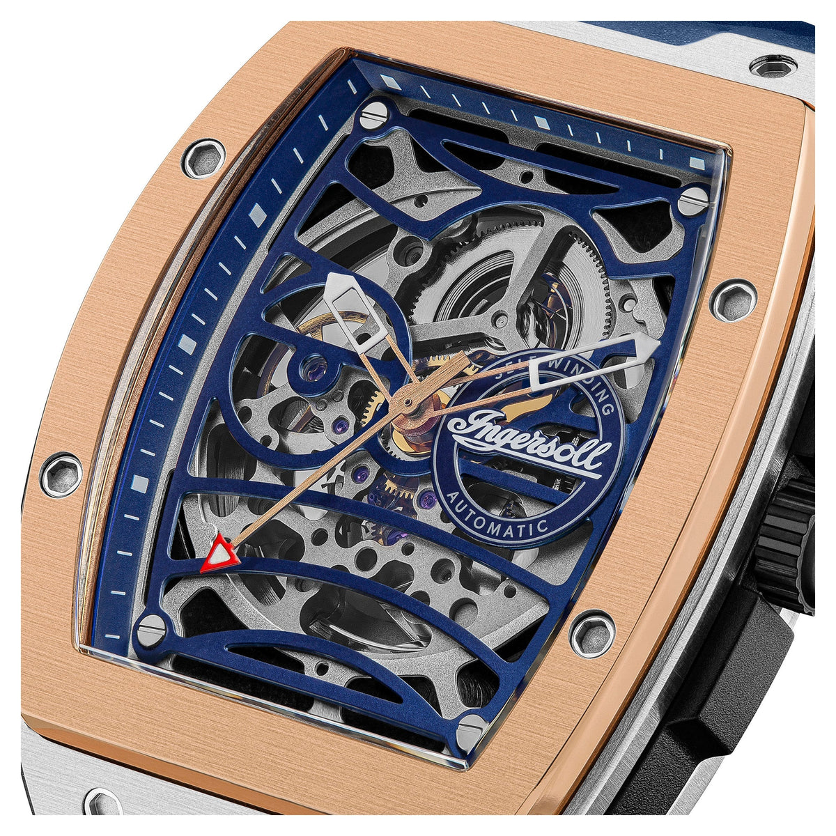 Ingersoll Automatic Blue Skeleton Dial With Lifetime Warranty Analog Watch - For Gents I12304