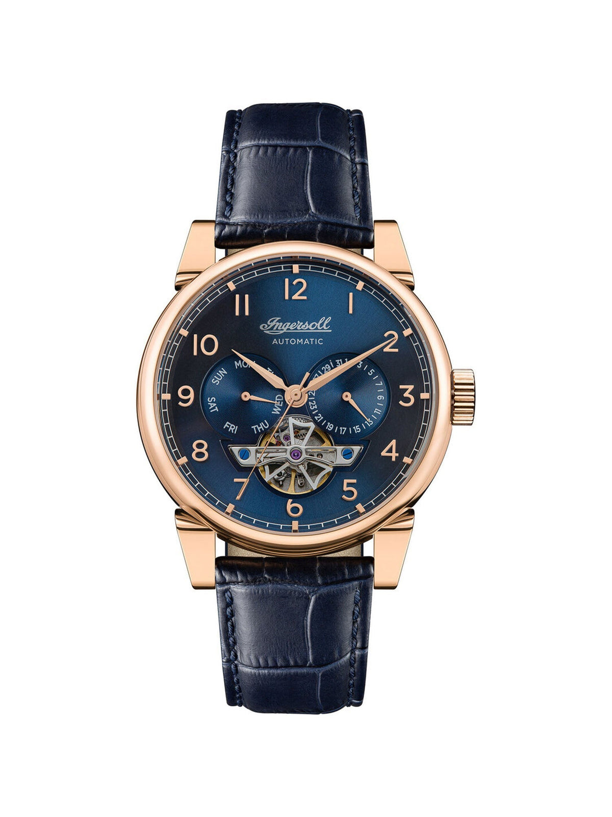 Ingersoll Automatic Blue Skeleton Dial With Lifetime Warranty Analog Watch - For Gents I12702