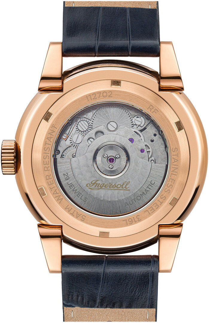 Ingersoll Automatic Blue Skeleton Dial With Lifetime Warranty Analog Watch - For Gents I12702