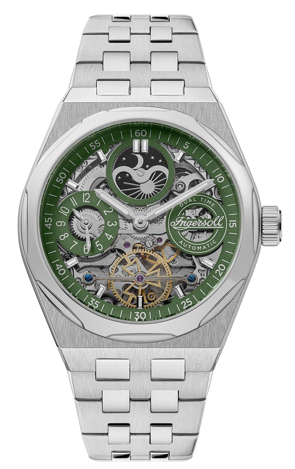 Ingersoll Automatic Green Skeleton Dial With Lifetime Warranty Analog Watch - For Gents I12905