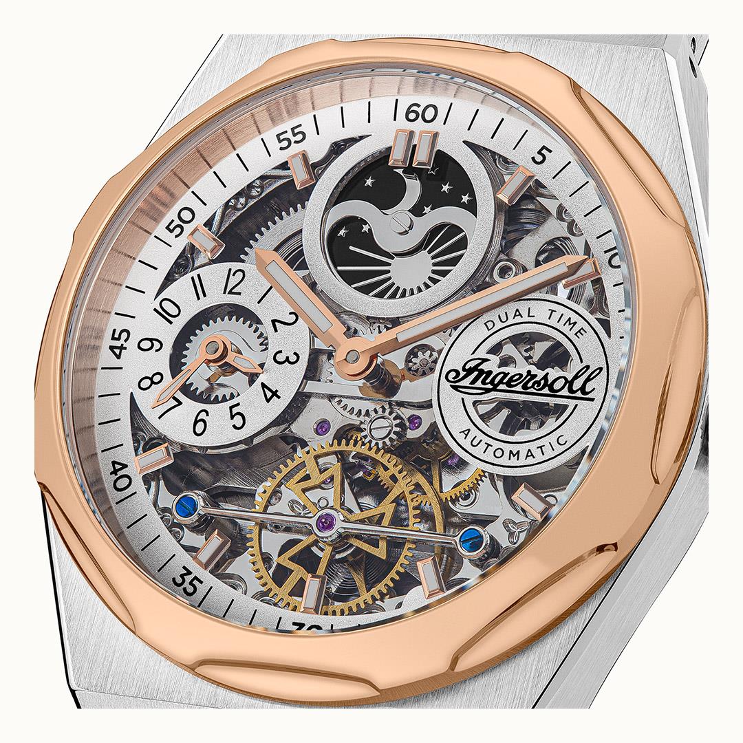 Ingersoll Automatic Grey Skeleton Dial With Lifetime Warranty Analog Watch - For Gents I12906