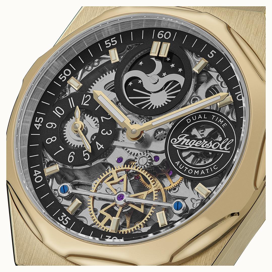 Ingersoll Automatic Black Skeleton Dial With Lifetime Warranty Analog Watch - For Gents I12907