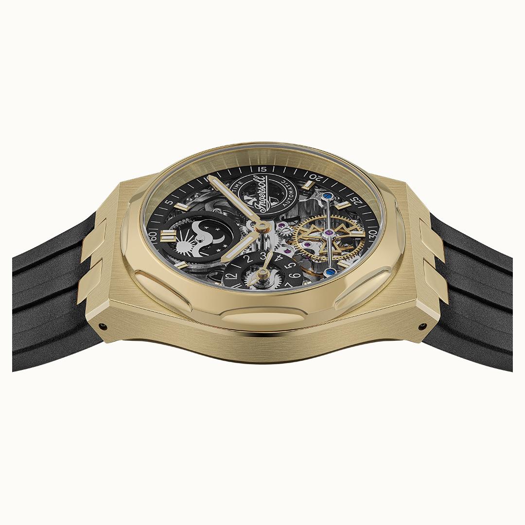 Ingersoll Automatic Black Skeleton Dial With Lifetime Warranty Analog Watch - For Gents I12907