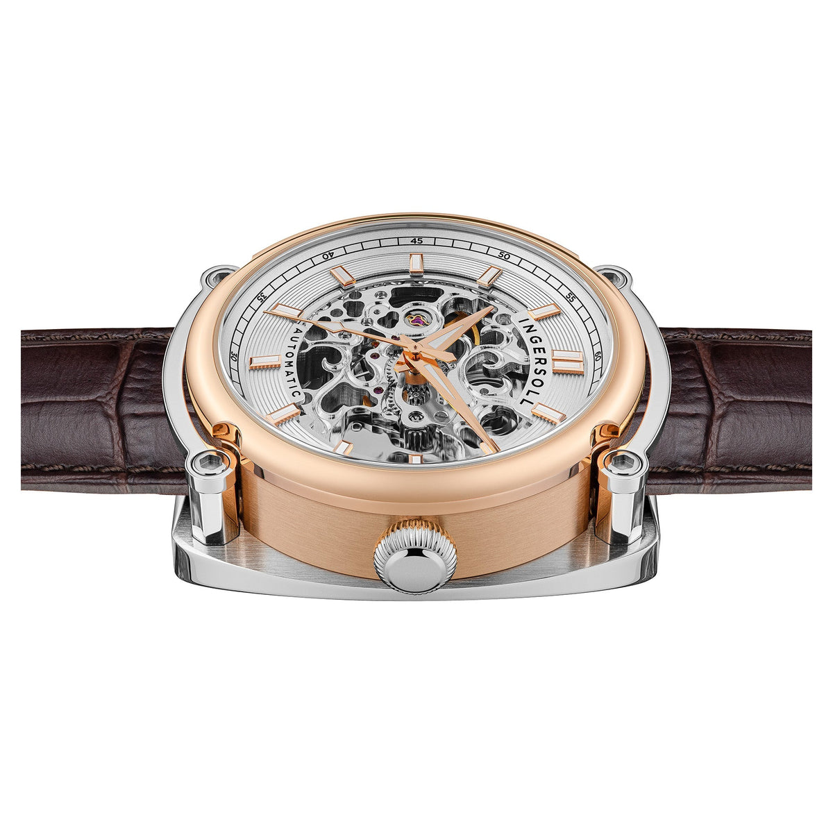 Ingersoll Automatic White Skeleton Dial With Lifetime Warranty Analog Watch - For Gents I13302